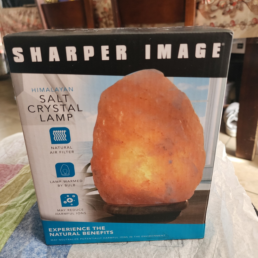 Sharper Image Orange Himalayan Salt Lamp